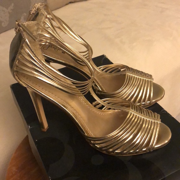 Gold Strap Heels - Picture 6 of 8